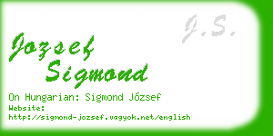 jozsef sigmond business card